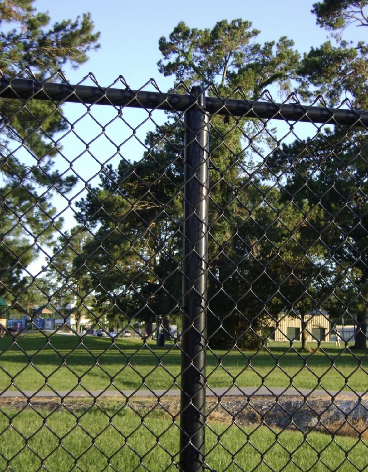 Vinyl Coated Chain Link installation in Los Angeles by Fence Guys